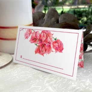 Bougainvillea red pink wedding guest place cards