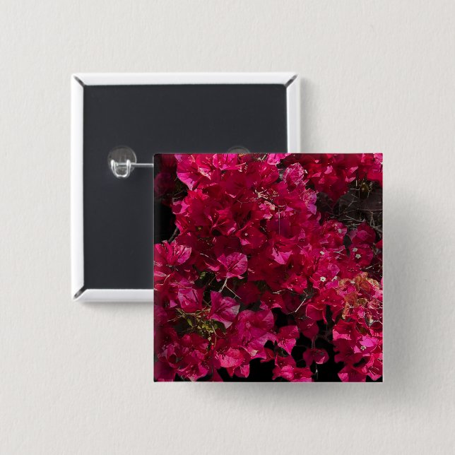 Bougainvillea Red Tropical Vining Shrub Photo 15 Cm Square Badge (Front & Back)