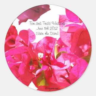 Bougainvillea Save the Date Envelope Seals/Sticker Classic Round Sticker