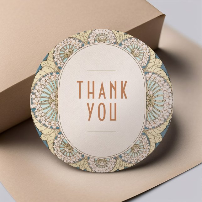 Bougainvillea Thank You Sticker Art Nouveau (Creator Uploaded)