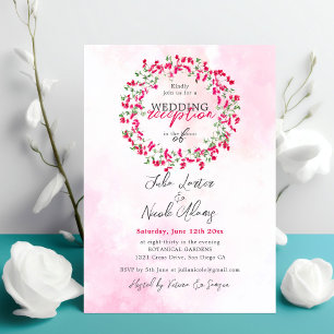 Bougainvillea Tropical Forest Wedding Reception Invitation