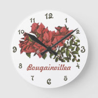 Bougainvillea Wall Clock