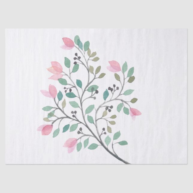 Bougainvillea Watercolor Tissue Paper (Front)
