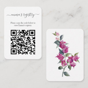 Bougainvillea Wedding BridalShower Details QR Code Enclosure Card