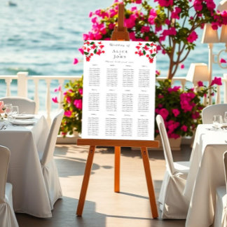 Bougainvillea Wedding Poster seating charts