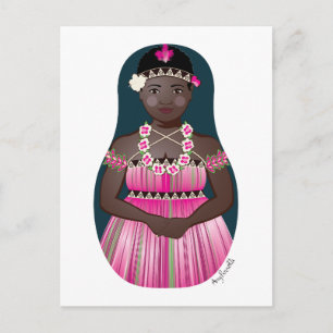 Bougainvillean Matryoshka Postcard