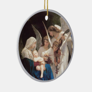 Bougereau Mary Jesus and singing Angels Ceramic Tree Decoration