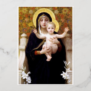 Bougereau Virgin and Child Foil Holiday Card