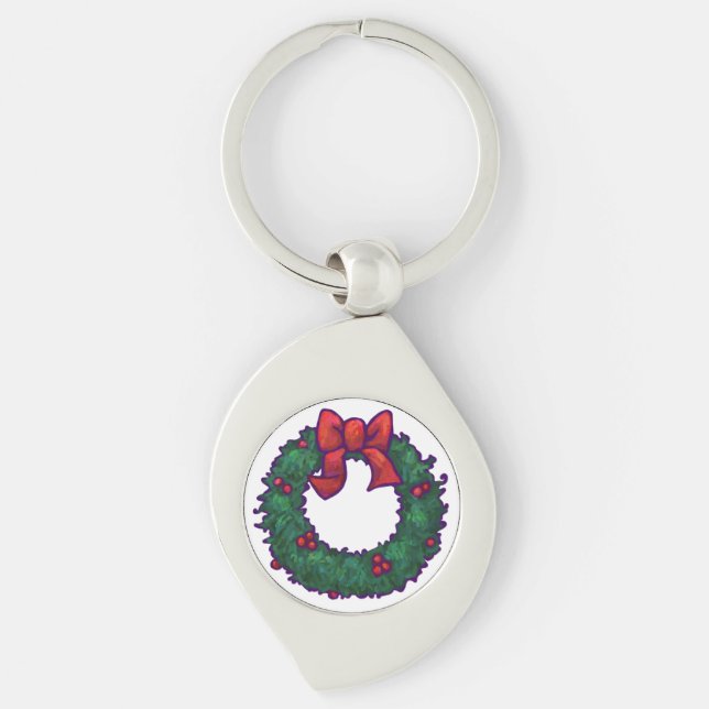 Boughs of Holly Key Ring (Front)
