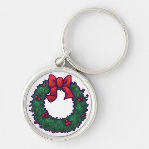 Boughs of Holly Key Ring