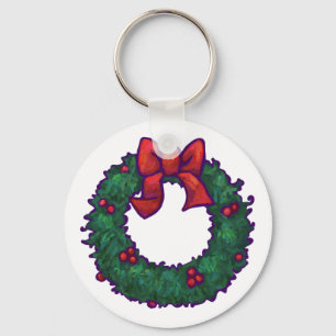 Boughs of Holly Key Ring