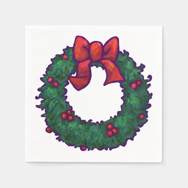 Boughs of Holly Napkin (Front)