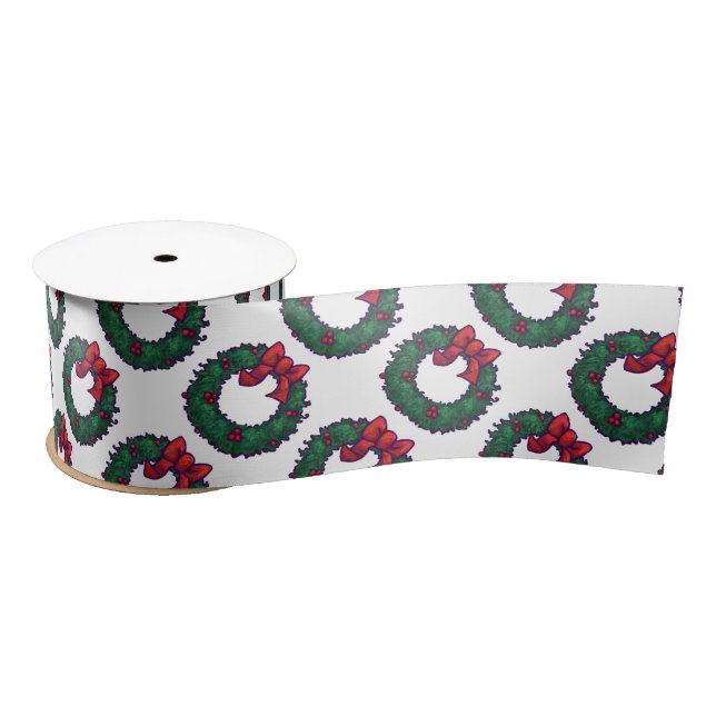 Boughs of Holly Satin Ribbon (Spool)