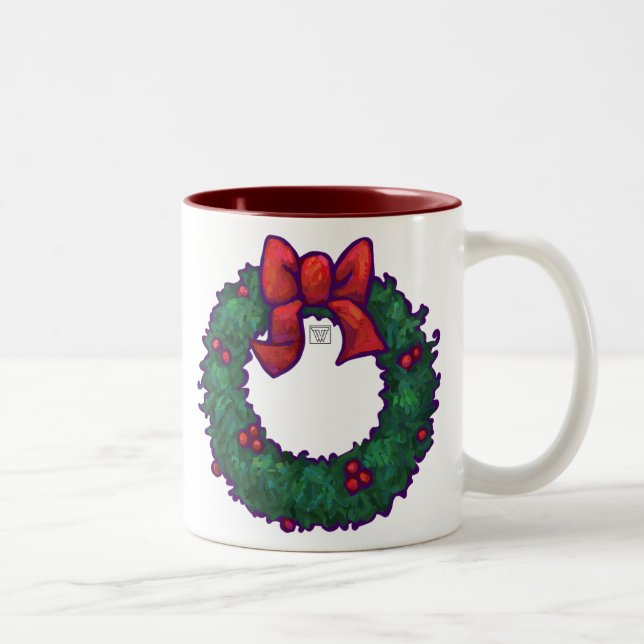 Boughs of Holly Two-Tone Coffee Mug (Right)