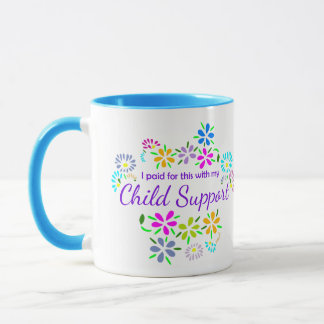 Bought with child support floral mug cup
