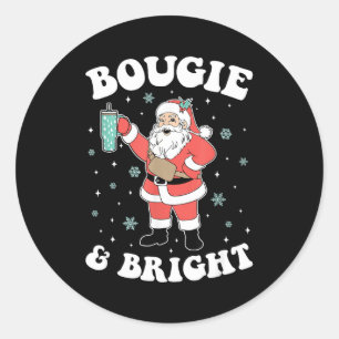 Bougie & Bright Funny Christmas Santa Claus Classic Round Sticker