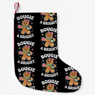Bougie And Bright Christmas Gingerbread Girl Bow Small Christmas Stocking