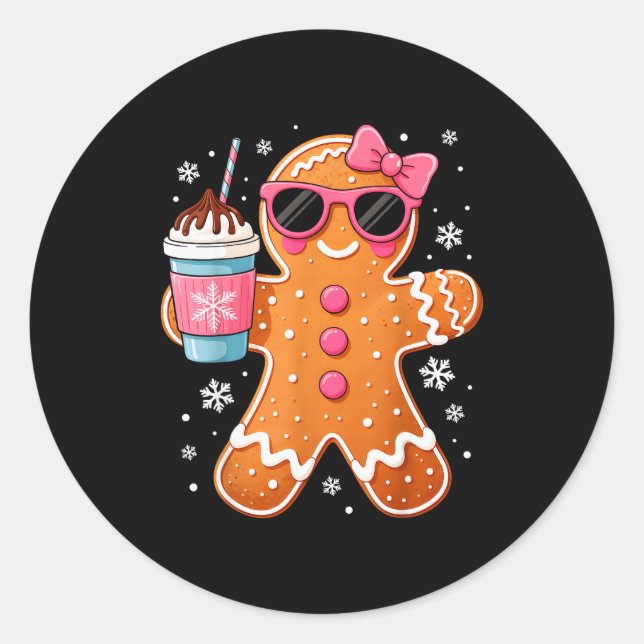 Bougie Gingerbread Hot Chocolate Cocoa Women Girl  Classic Round Sticker (Front)