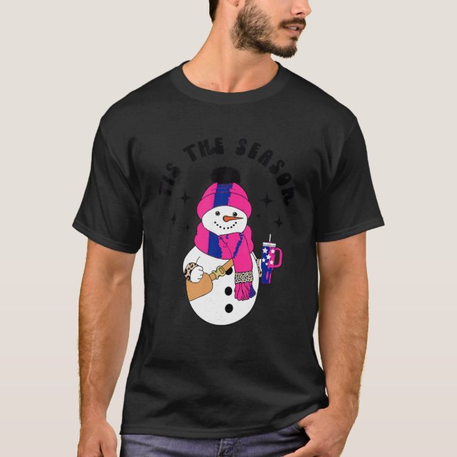Bougie Snowman Shirt Women Kids Tis The Season Cut (Front)
