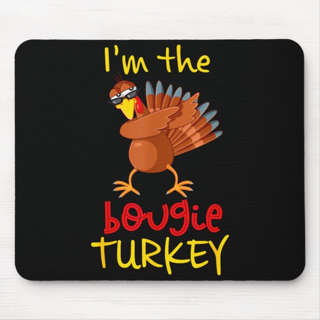 Bougie Turkey Matching Family Group Thanksgiving P Mouse Mat (Front)