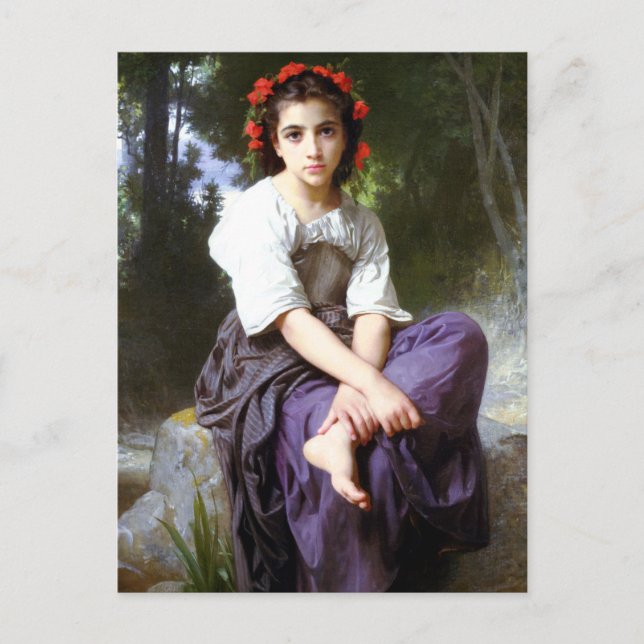 Bouguereau At The Edge of the Brook Postcard (Front)