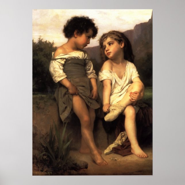 Bouguereau-At the Edge of the Brook Poster (Front)