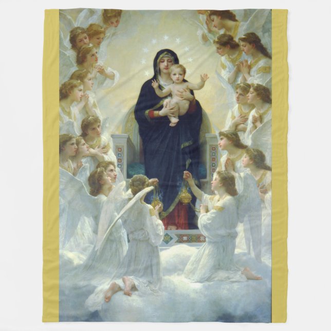 Bouguereau Christmas Angels 1900 Fleece Blanket (Front)