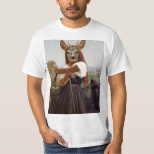 Bouguereau Deer Shepherdess T-Shirt