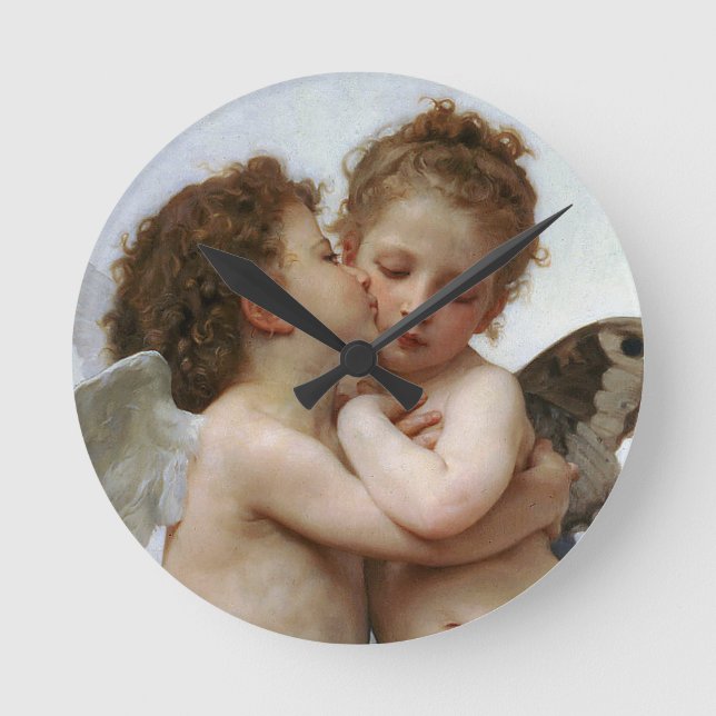 Bouguereau , “ First kiss ” Round Clock (Front)