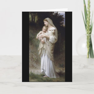 Bouguereau Innocence Lady Child Lamb Card