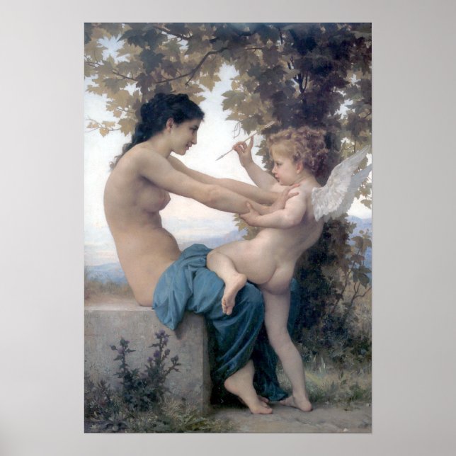 Bouguereau - Jeune Fille se Defendant contre Eros Poster (Front)
