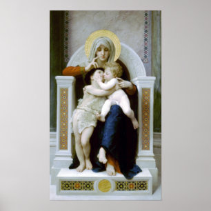 Bouguereau - La Vierge, L'Enfant Jésus et Saint J Poster