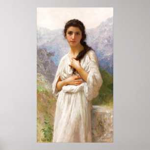 Bouguereau L'Attente 1901 Beautiful woman CC1206 Poster
