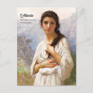 Bouguereau L'Attente 1901 Beautiful woman CC1207 Postcard