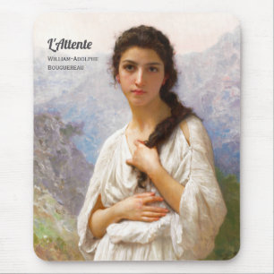 Bouguereau L'Attente 1901 Lovely young woman Mouse Mat