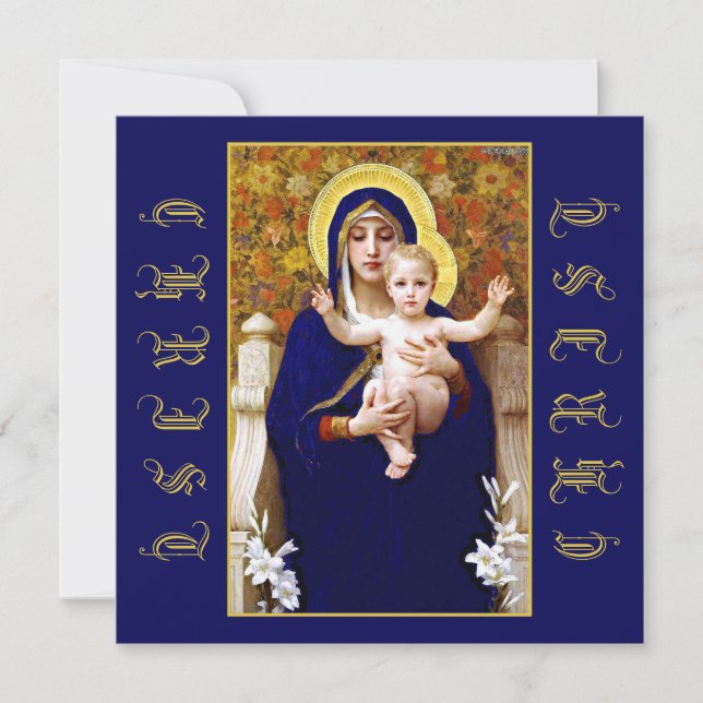 BOUGUEREAU MADONNA OF THE LILIES 1899   THANK YOU CARD (Front)