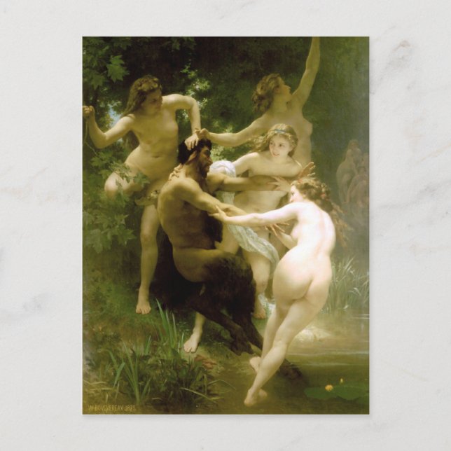 Bouguereau - Nymphes et Satyre Postcard (Front)