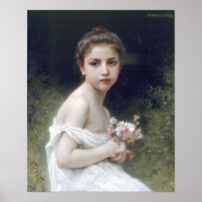 Bouguereau - Petite Fille au Bouquet Poster (Front)