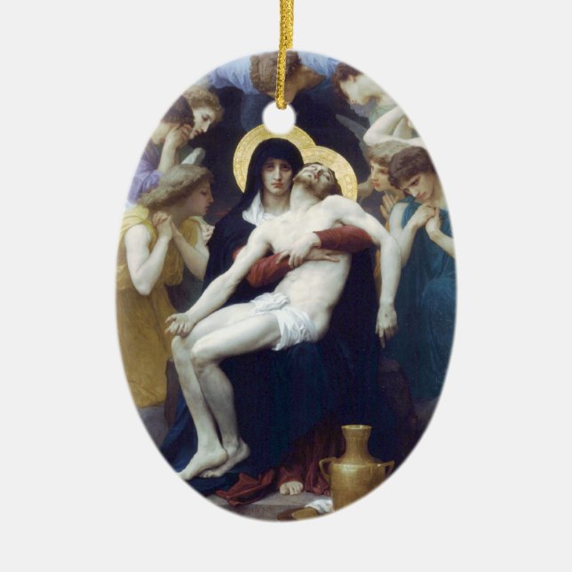 Bouguereau - Pietà Ceramic Tree Decoration (Front)