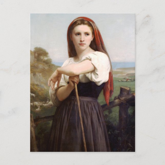 Bouguereau Shepherdess Postcard (Front)
