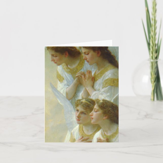 Bouguereau Virgin and Christ Child with Angels Holiday Card (Front)
