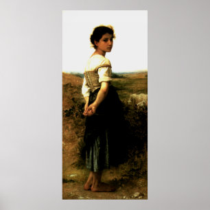 Bouguereau's 1895 Painting: The Young Shepherdess Poster