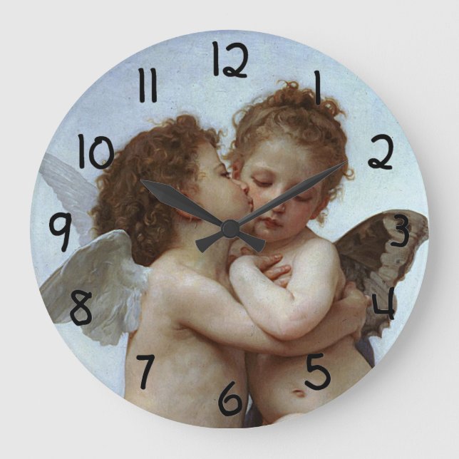 Bouguereau's L'Amour et Psyche, enfants (Cupid) Large Clock (Front)