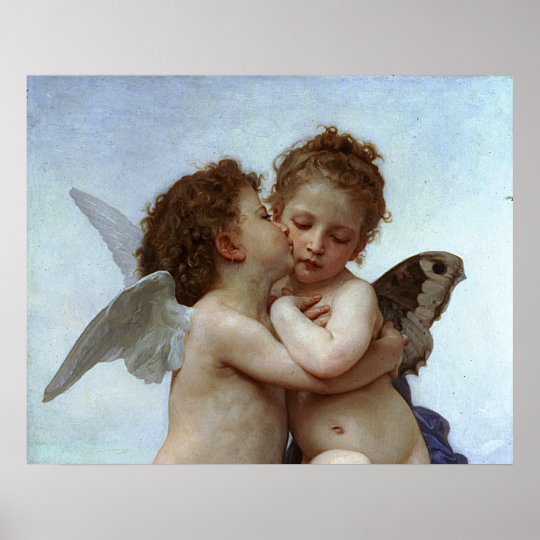 Bouguereau S L Amour Et Psyche Enfants Cupid Poster Zazzle Co Uk