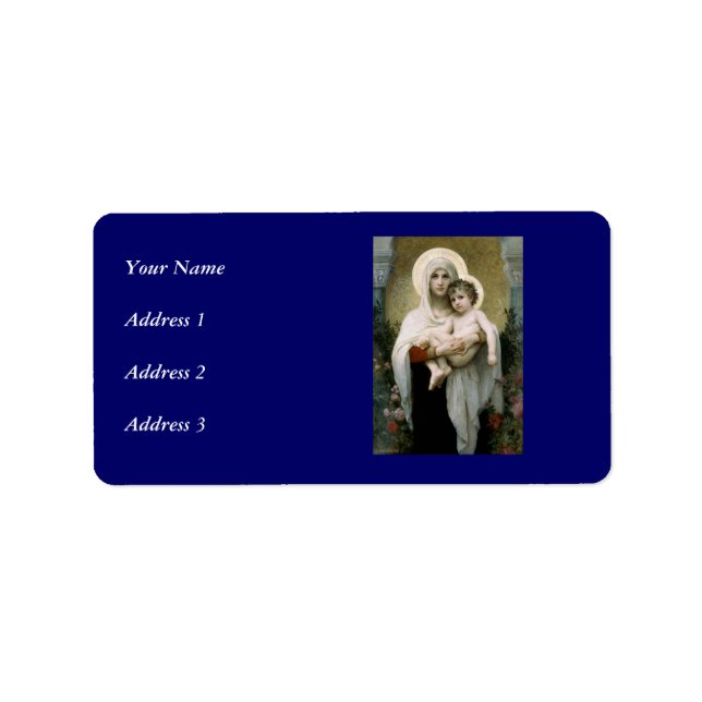 Bouguereau's The Madonna of the Roses (1903) Label (Front)