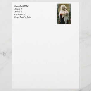Bouguereau's The Madonna of the Roses (1903) Personalized Letterhead