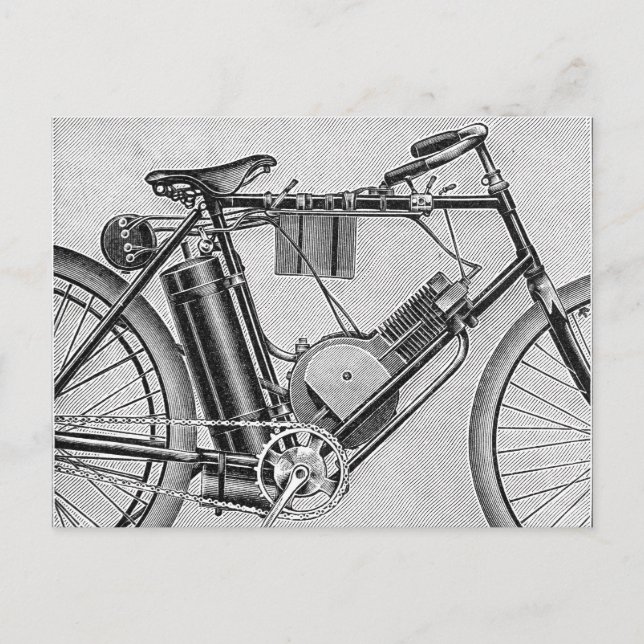 Bouilly Motorcycle, 1895 Postcard (Front)