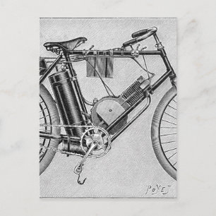 Bouilly Motorcycle, 1895 Postcard