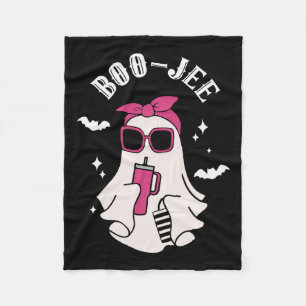 Boujee Boo-jee Cute Ghost Spooky Season Halloween  Fleece Blanket