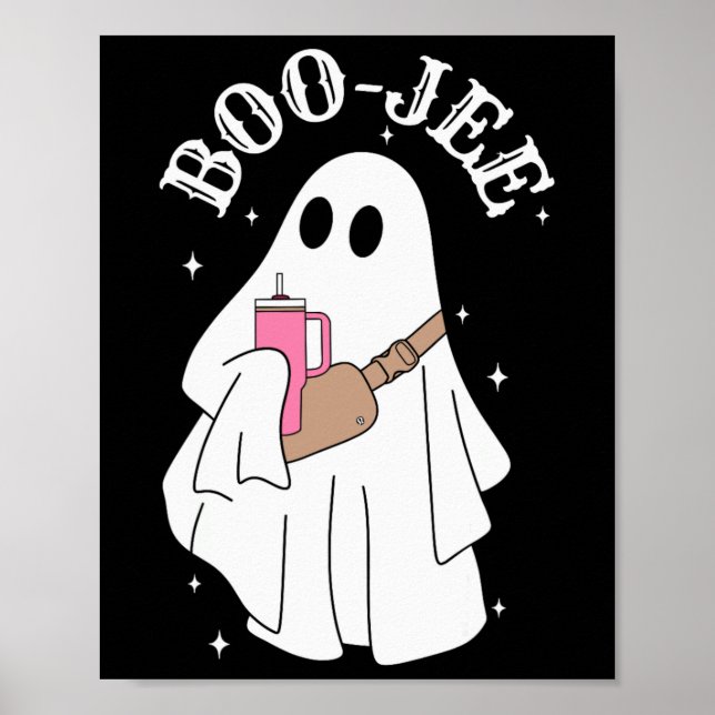 Boujee Boo-jee Cute Ghost Spooky Season Halloween  Poster (Front)
